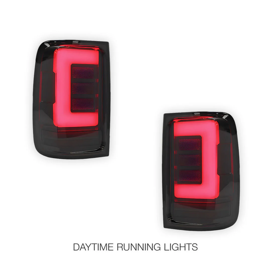 Volkswagen Amarok 2H (2011 - 2021) Smoked Black Sequential 3D LED Stripe Bar Tail Lights LH + RH - Image 2