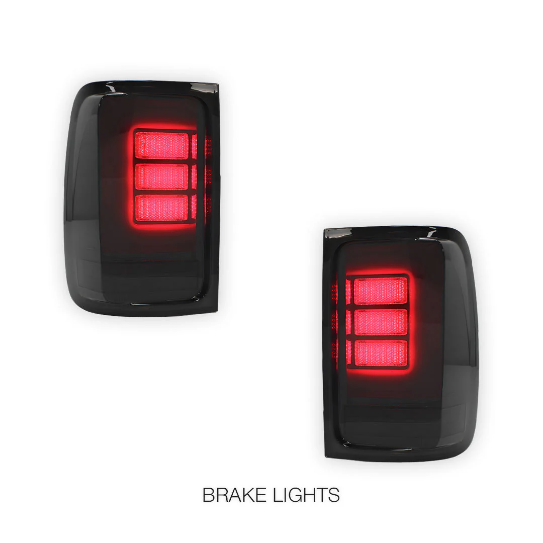 Volkswagen Amarok 2H (2011 - 2021) Smoked Black Sequential 3D LED Stripe Bar Tail Lights LH + RH - Image 3