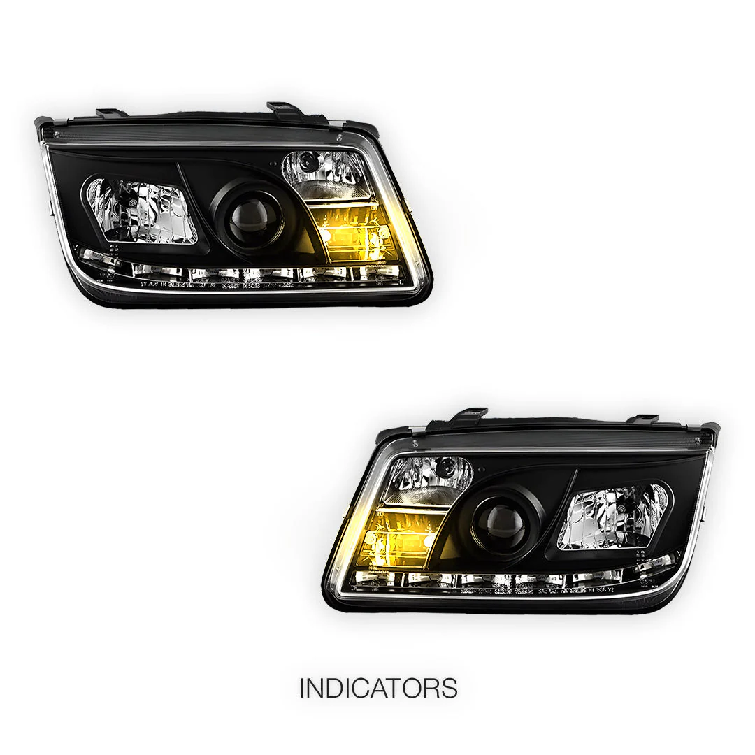 Volkswagen Bora 1J (1998 - 2004) LED DRL Projector Headlights LH + RH - Image 3
