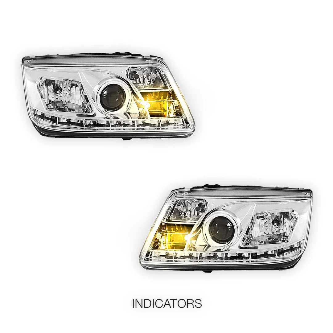 Volkswagen Bora 1J (1998 - 2004) LED DRL Projector Headlights LH + RH - Image 9
