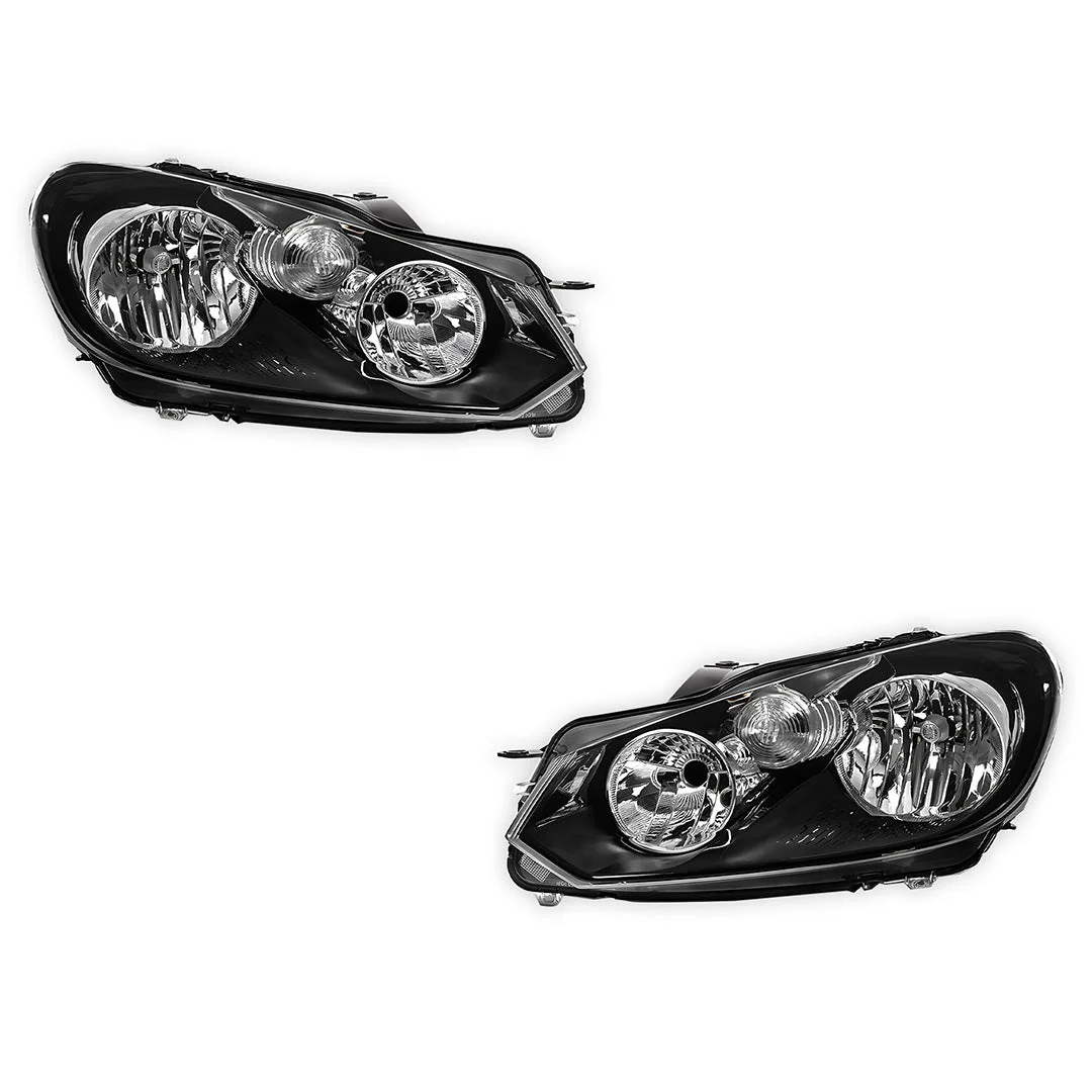 Volkswagen Golf MK6 (2008 - 2013) Black Headlights LH + RH - Image 2