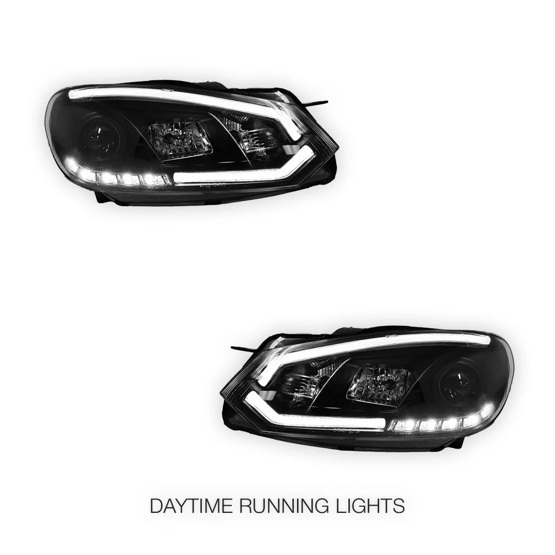 Volkswagen Golf MK6 (2009- 2013) 3D Stripe Bar LED DRL Projector Headlights LH + RH - Image 2