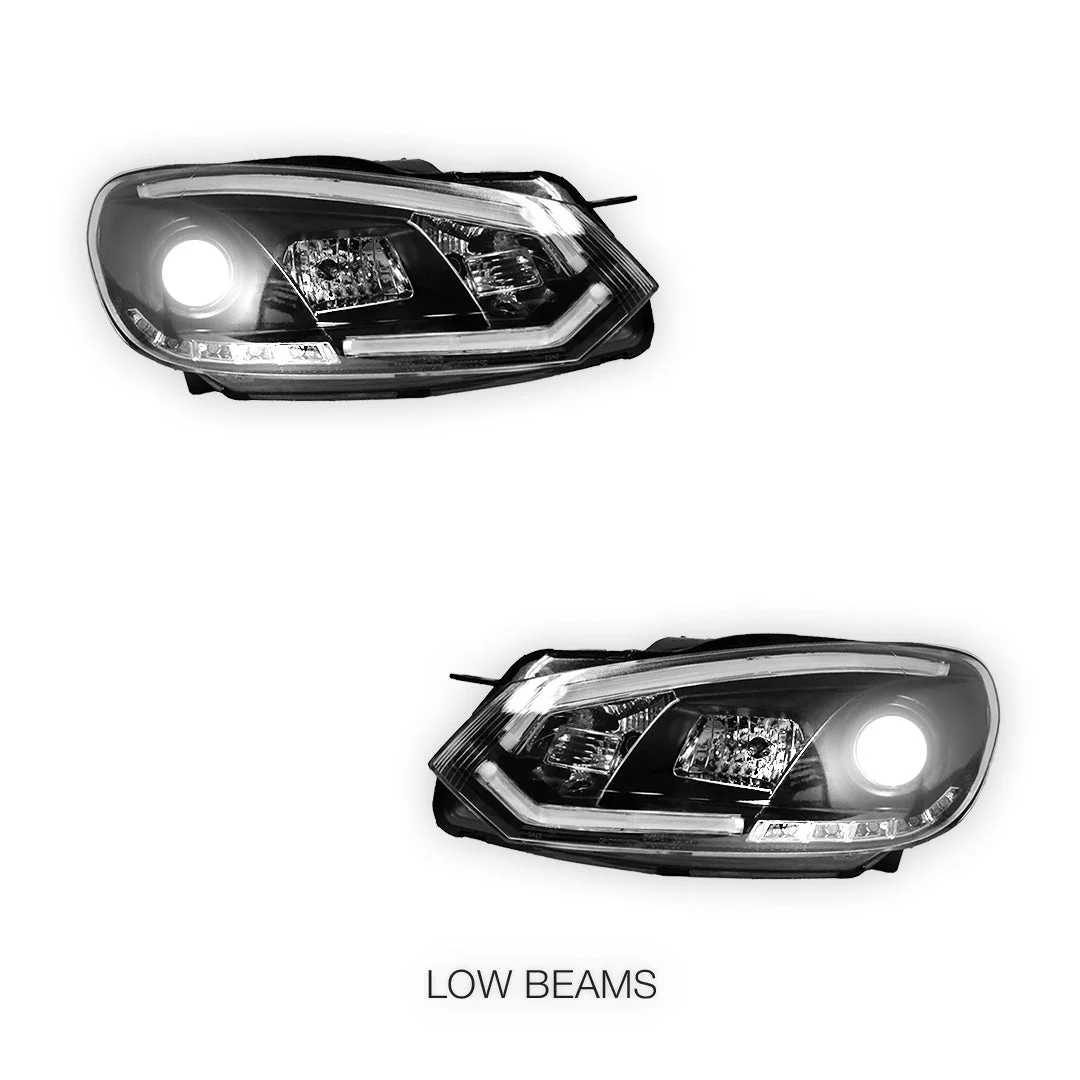 Volkswagen Golf MK6 (2009- 2013) 3D Stripe Bar LED DRL Projector Headlights LH + RH - Image 4