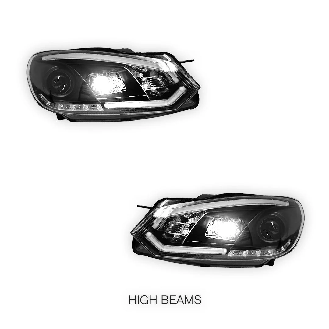 Volkswagen Golf MK6 (2009- 2013) 3D Stripe Bar LED DRL Projector Headlights LH + RH - Image 5