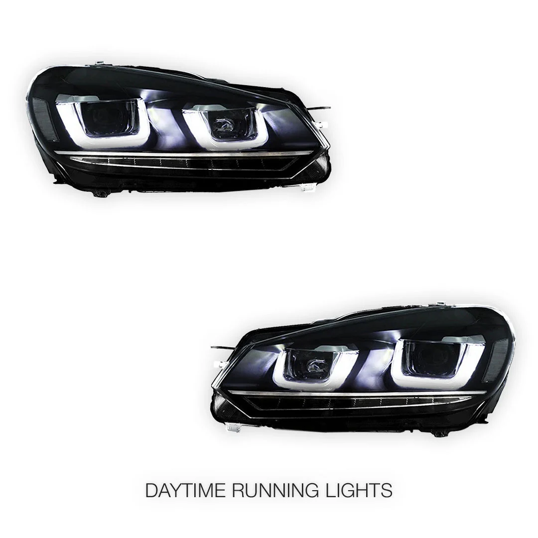 Volkswagen Golf MK6 (2010 - 2014) LED Headlights Halo DRL  LH + RH - Image 2