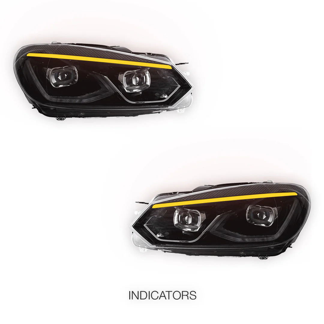 Volkswagen Golf MK6 (2008 - 2013) LED Headlights Halo DRL LH + RH - Image 3