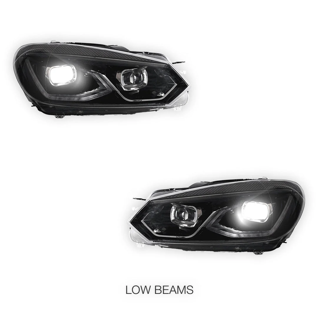Volkswagen Golf MK6 (2008 - 2013) LED Headlights Halo DRL LH + RH - Image 4