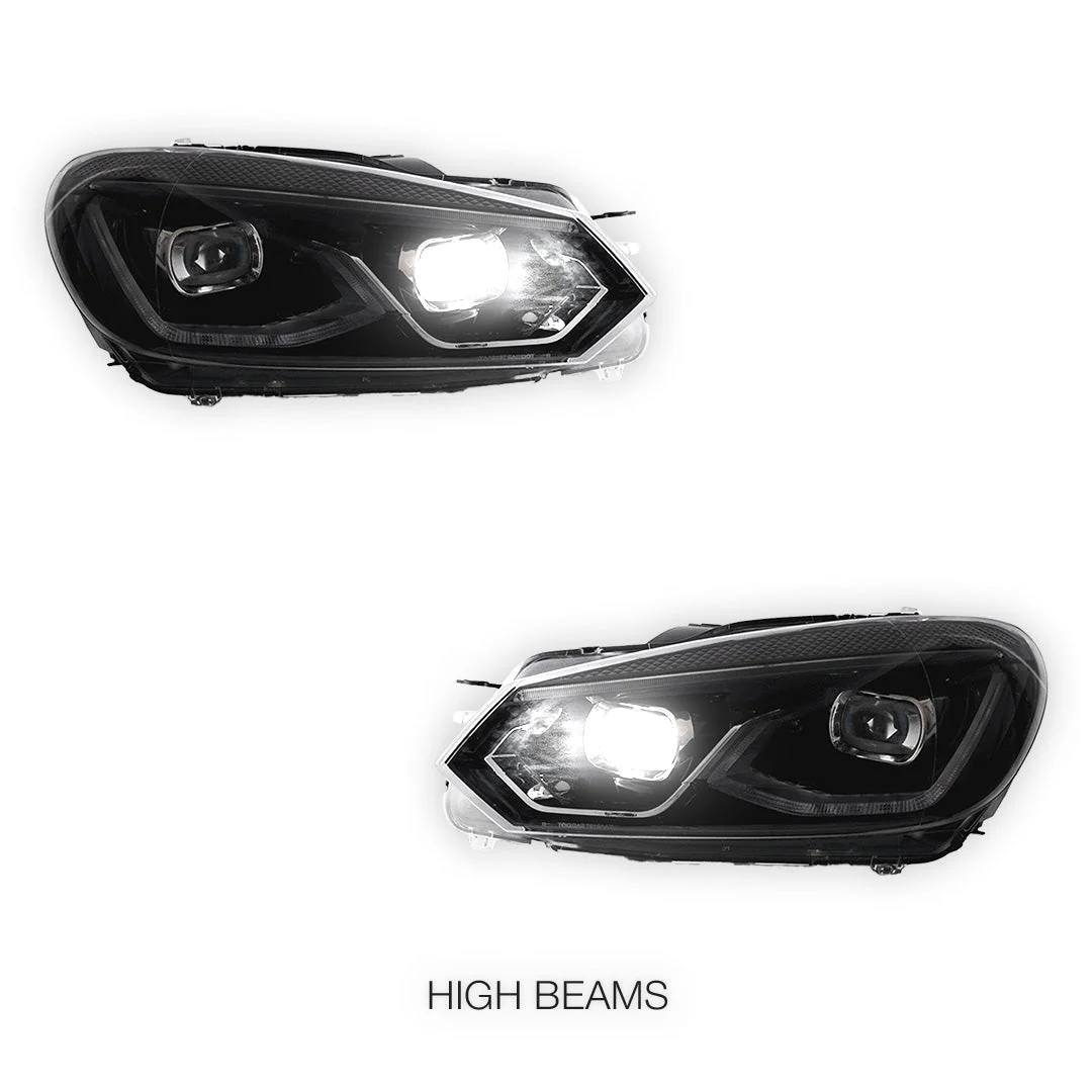 Volkswagen Golf MK6 (2008 - 2013) LED Headlights Halo DRL LH + RH - Image 5
