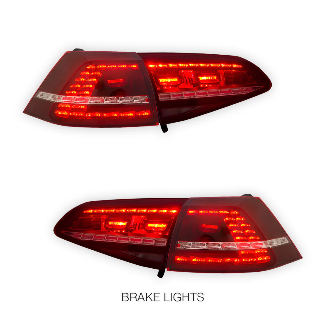 Volkswagen Golf MK7 (2012 - 2017) R Style Sequential LED Tail Lights LH + RH - Image 3