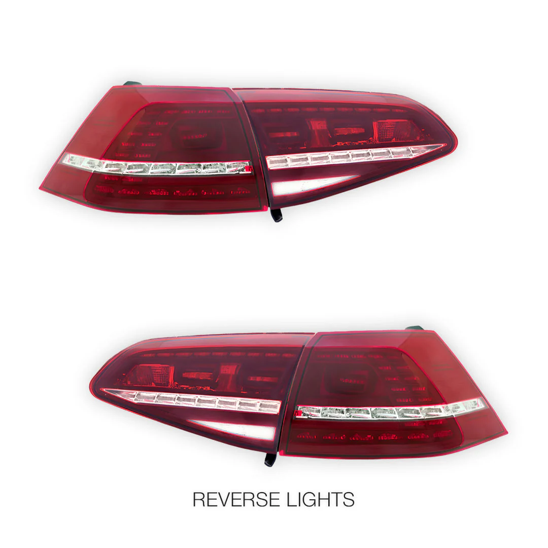 Volkswagen Golf MK7 (2012 - 2017) R Style Sequential LED Tail Lights LH + RH - Image 5