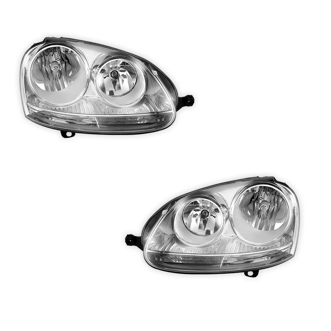 Volkswagen Golf V MK5 (2004 - 2009) Chrome OEM Style Headlights LH + RH - Image 2