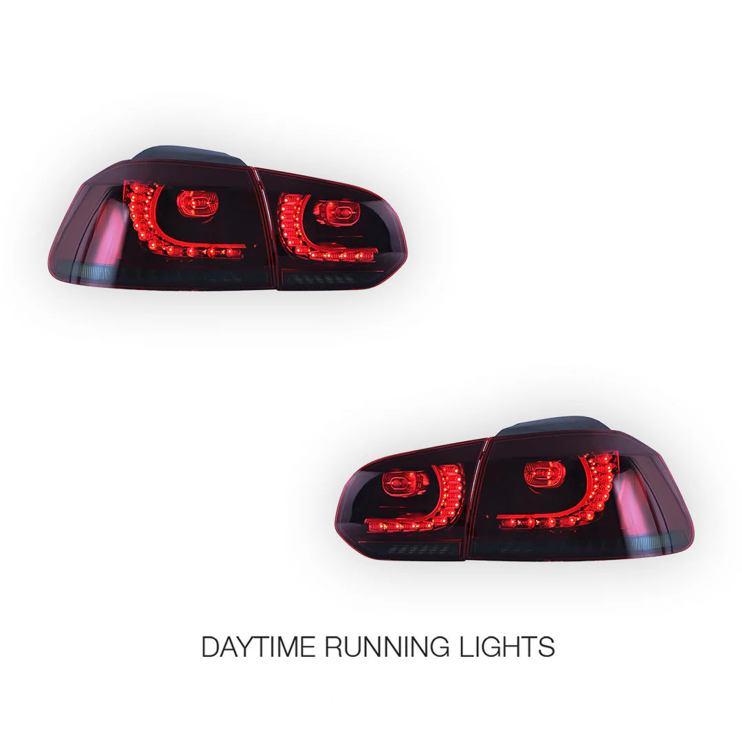 Volkswagen Golf VI MK6 (2008 - 2014) Sequential Red Tail Lights LH + RH - Image 2