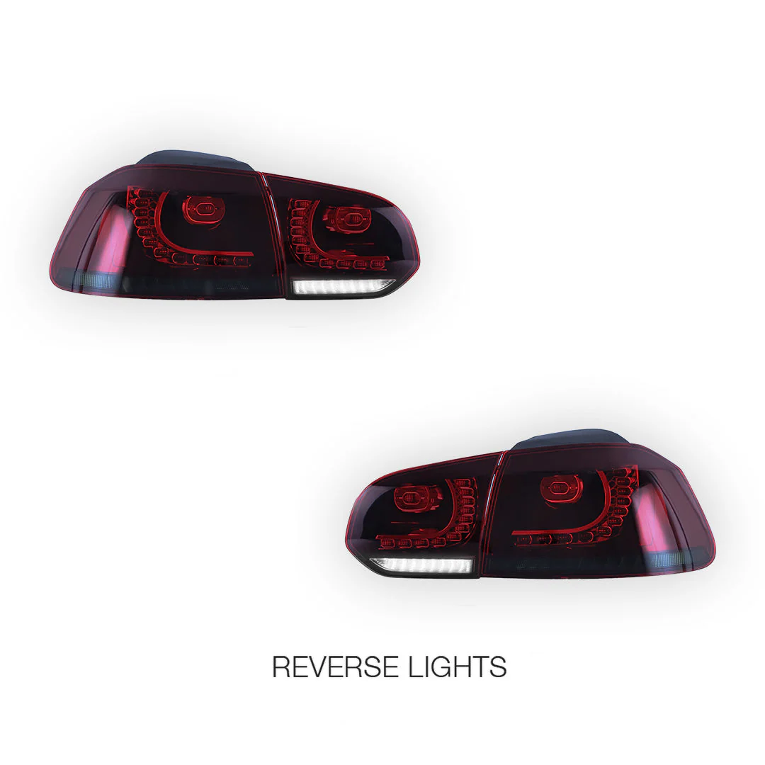 Volkswagen Golf VI MK6 (2008 - 2014) Sequential Red Tail Lights LH + RH - Image 4