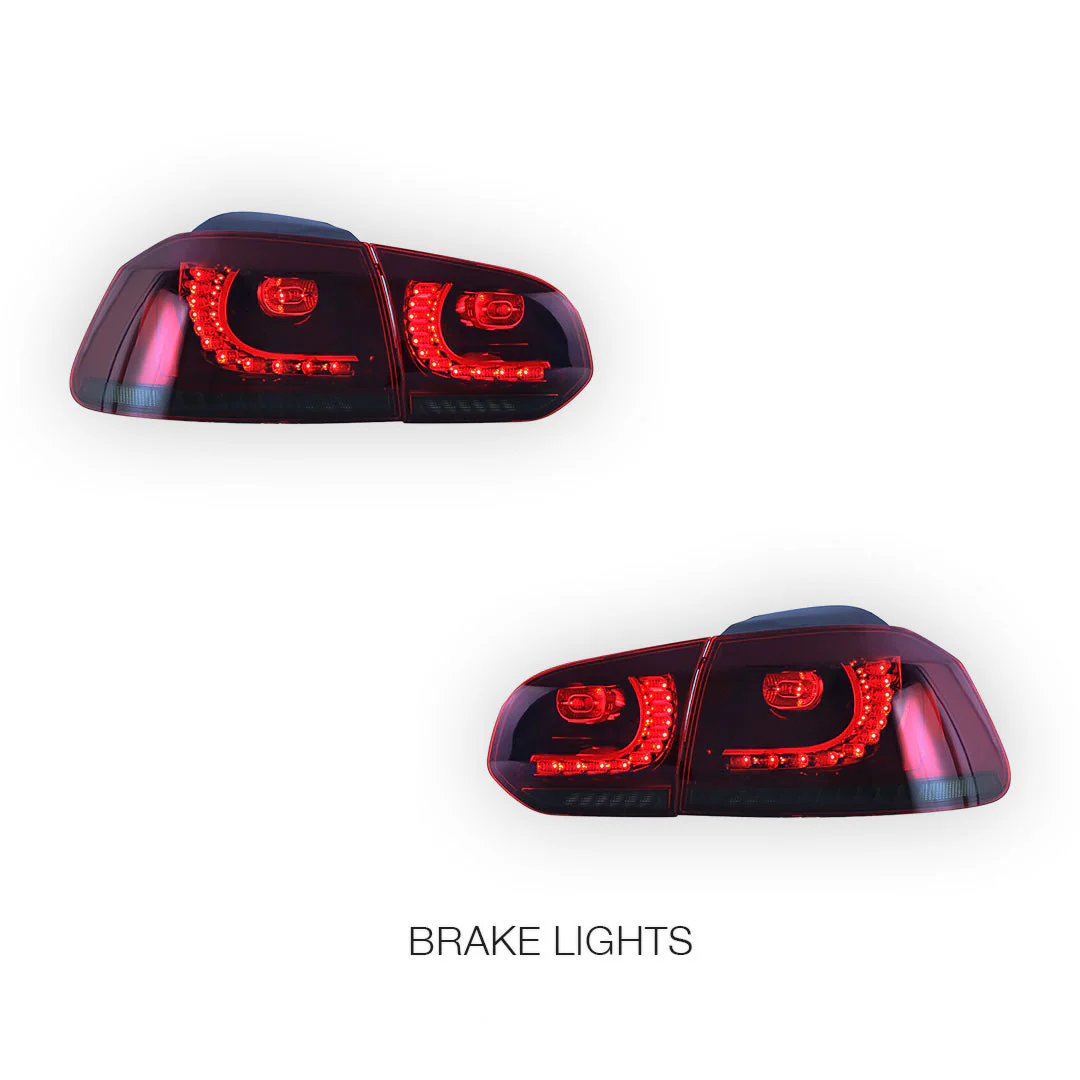 Volkswagen Golf VI MK6 (2008 - 2014) Sequential Red Tail Lights LH + RH - Image 5