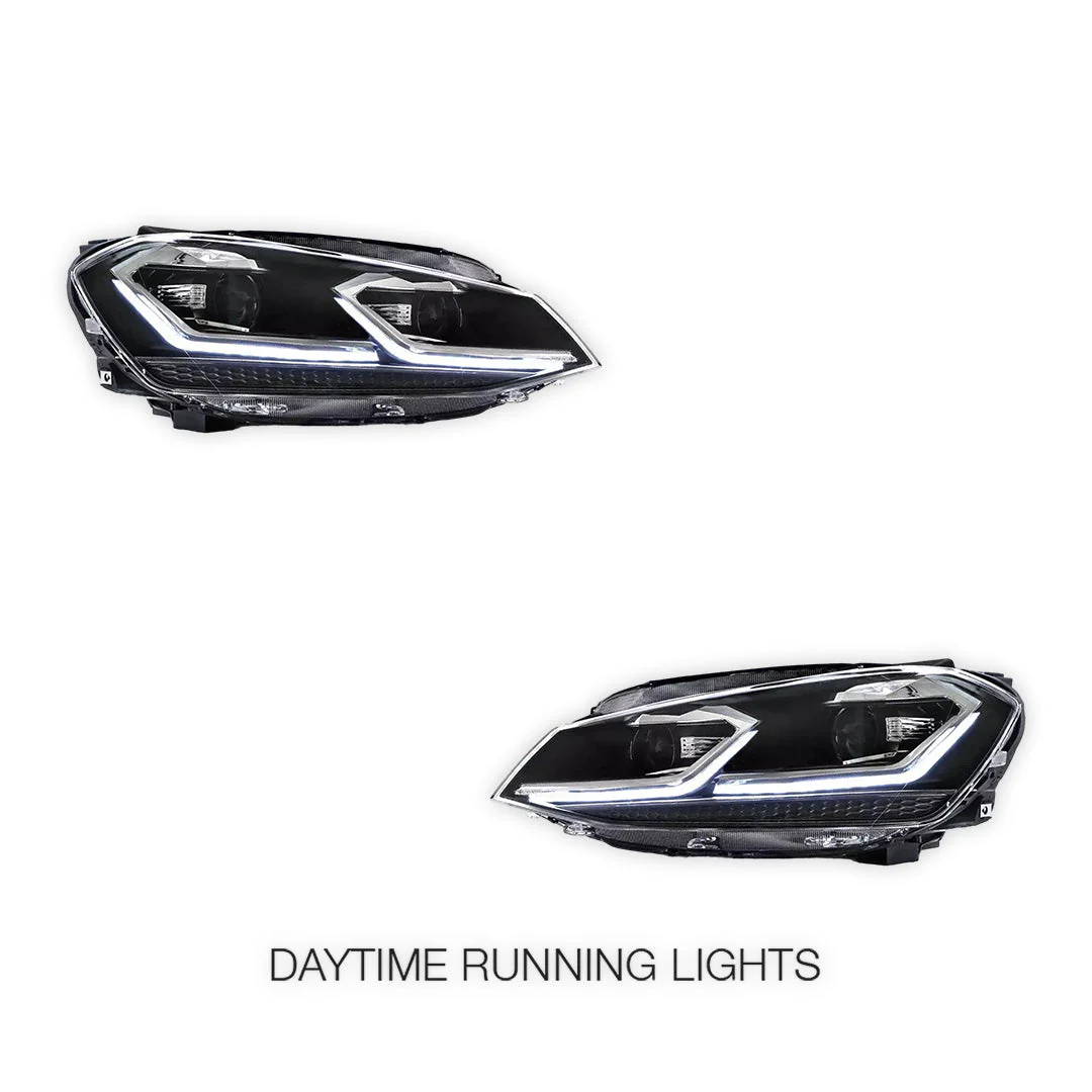 Volkswagen Golf VII MK7 (2013 - 2018) Dual Beam Projector Sequential Headlights LH + RH - Image 2
