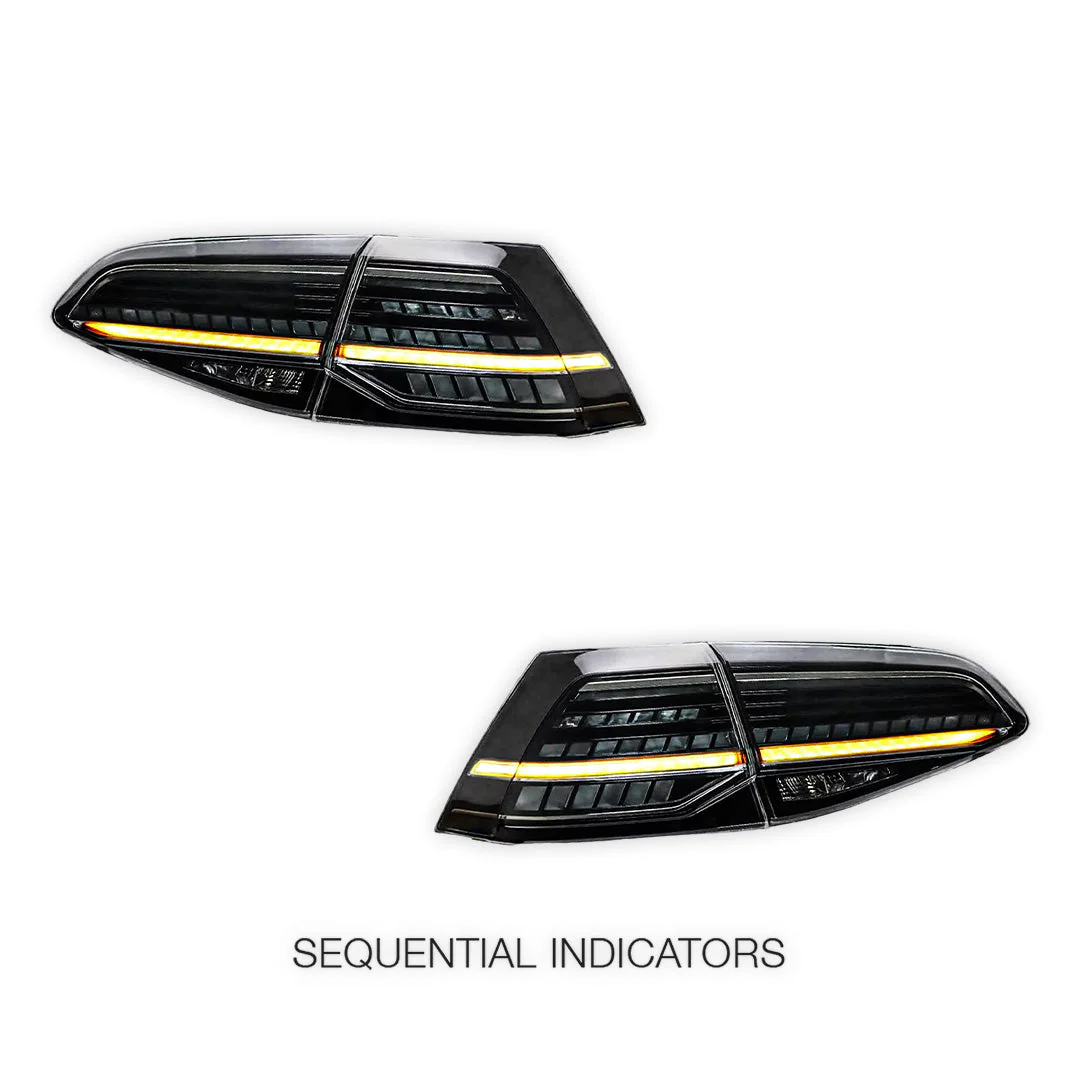 Volkswagen Golf VII MK7 (2013 - 2018) Sequential Smoked Tail Lights LH + RH - Image 3