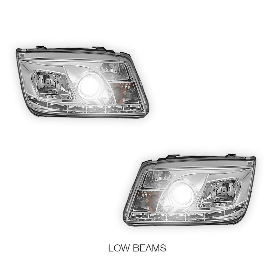 Volkswagen Jetta 1J (1998 - 2004) LED DRL Projector Headlights LH + RH - Image 10