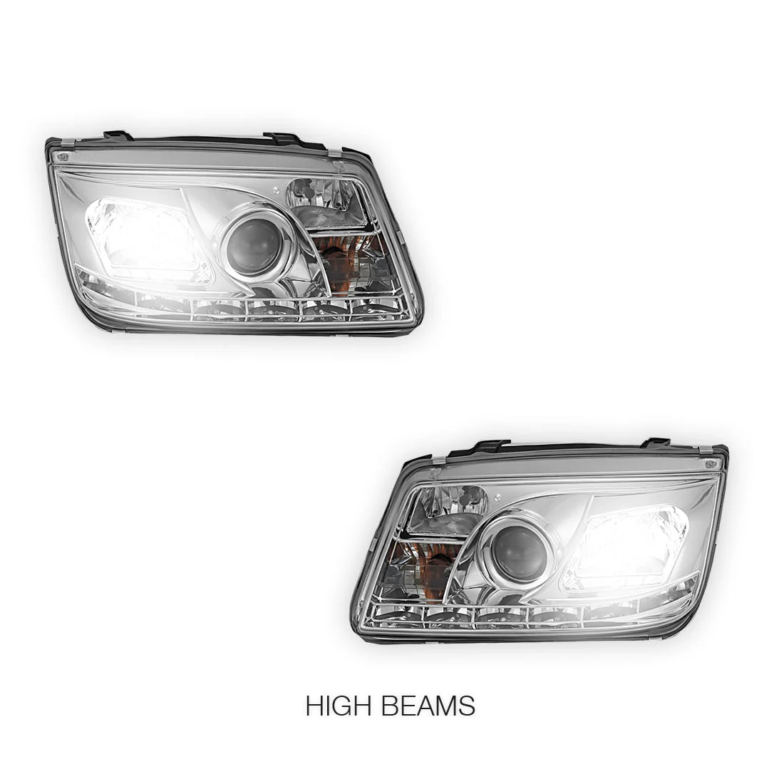 Volkswagen Jetta 1J (1998 - 2004) LED DRL Projector Headlights LH + RH - Image 11