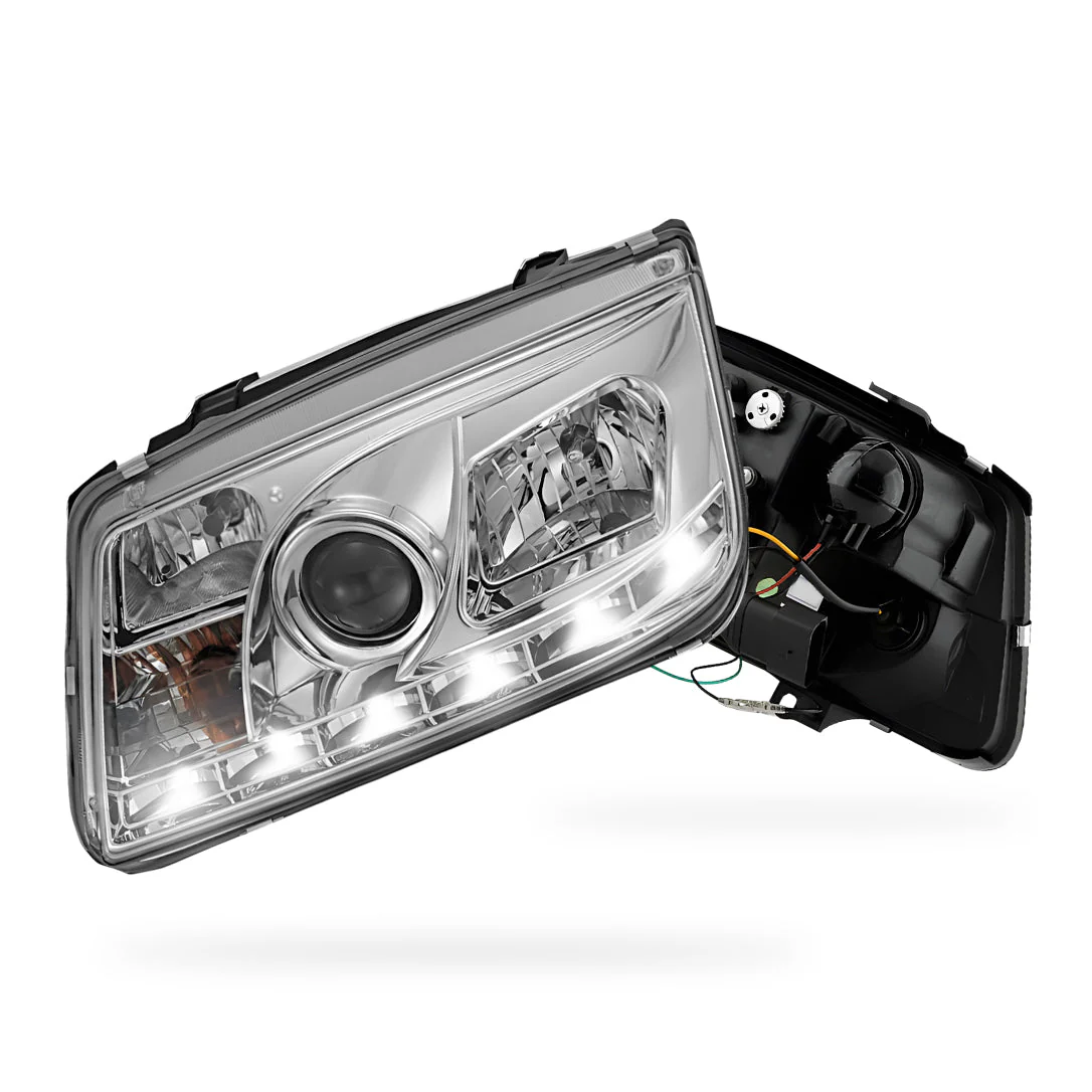 Volkswagen Jetta 1J (1998 - 2004) LED DRL Projector Headlights LH + RH - Image 2