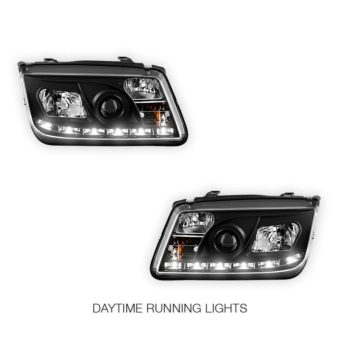 Volkswagen Jetta 1J (1998 - 2004) LED DRL Projector Headlights LH + RH - Image 3