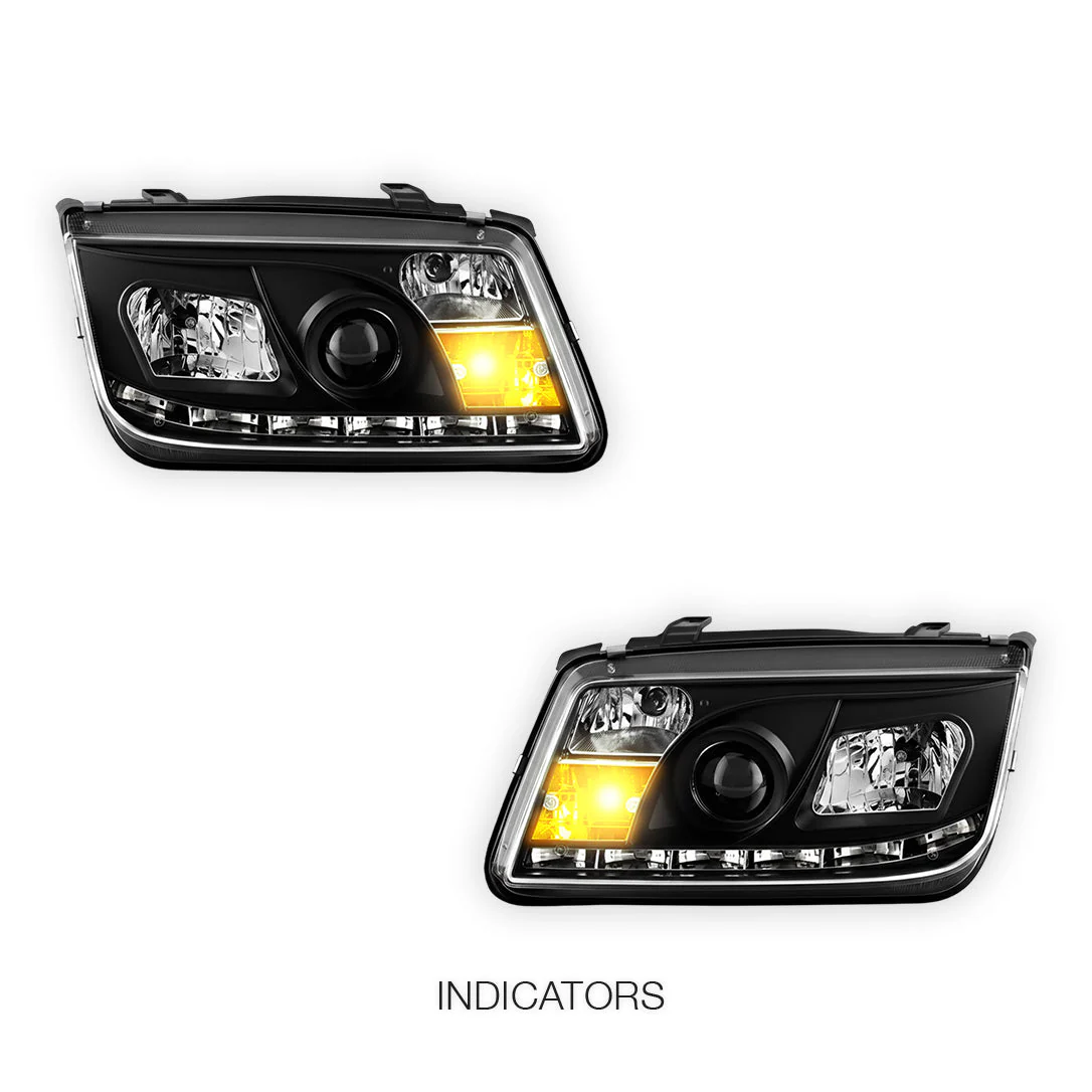 Volkswagen Jetta 1J (1998 - 2004) LED DRL Projector Headlights LH + RH - Image 4