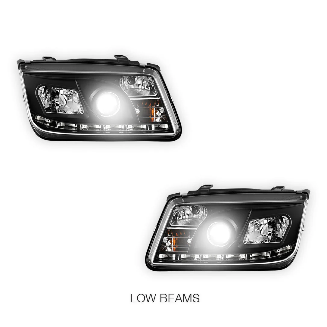 Volkswagen Jetta 1J (1998 - 2004) LED DRL Projector Headlights LH + RH - Image 5