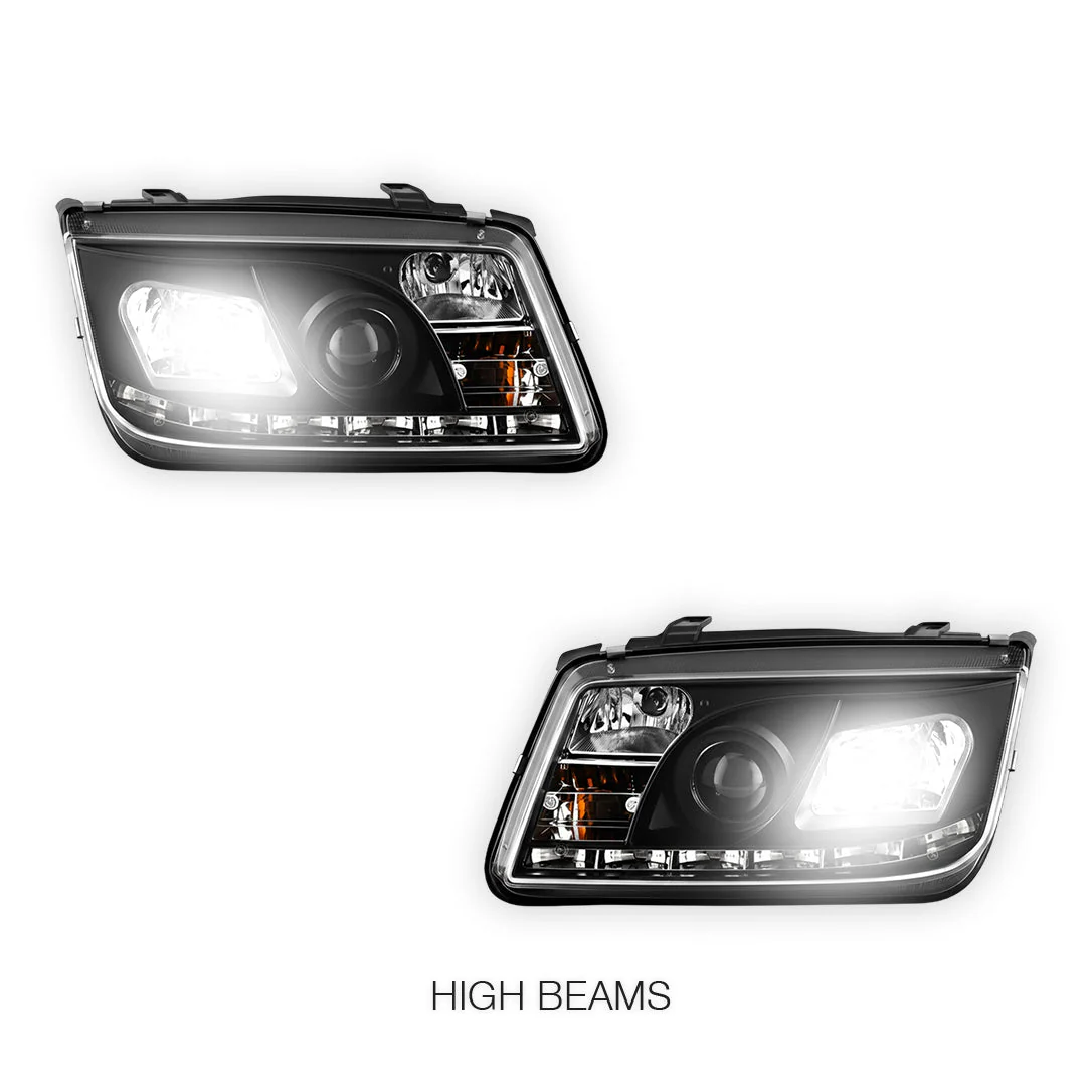 Volkswagen Jetta 1J (1998 - 2004) LED DRL Projector Headlights LH + RH - Image 6