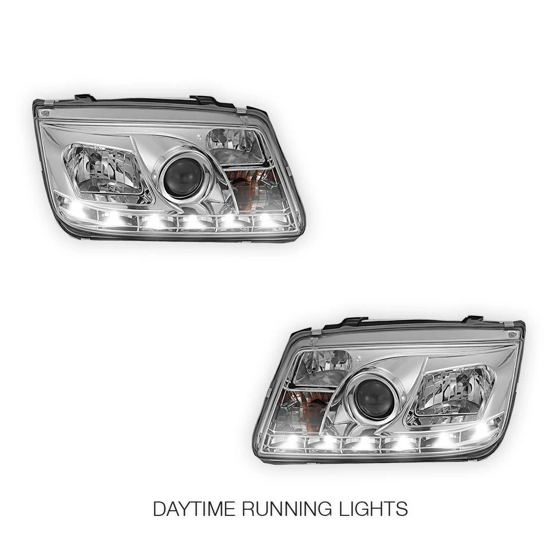 Volkswagen Jetta 1J (1998 - 2004) LED DRL Projector Headlights LH + RH - Image 8