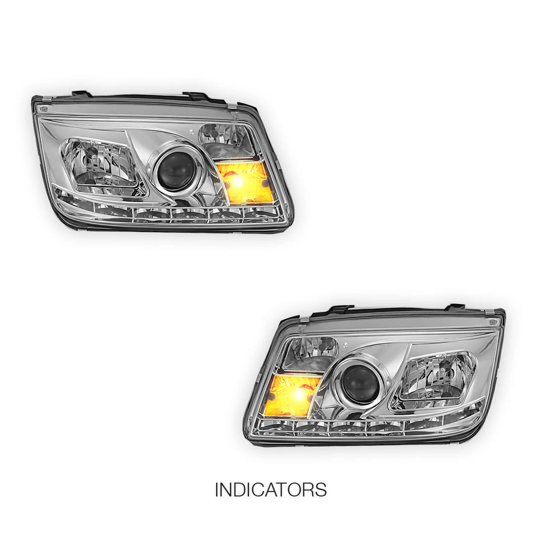 Volkswagen Jetta 1J (1998 - 2004) LED DRL Projector Headlights LH + RH - Image 9