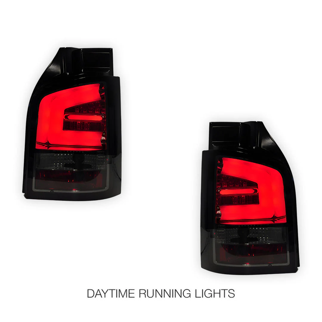 Volkswagen Multivan T5 (2010 - 2015) Smoked Black LED Tail Lights LH + RH - Image 2