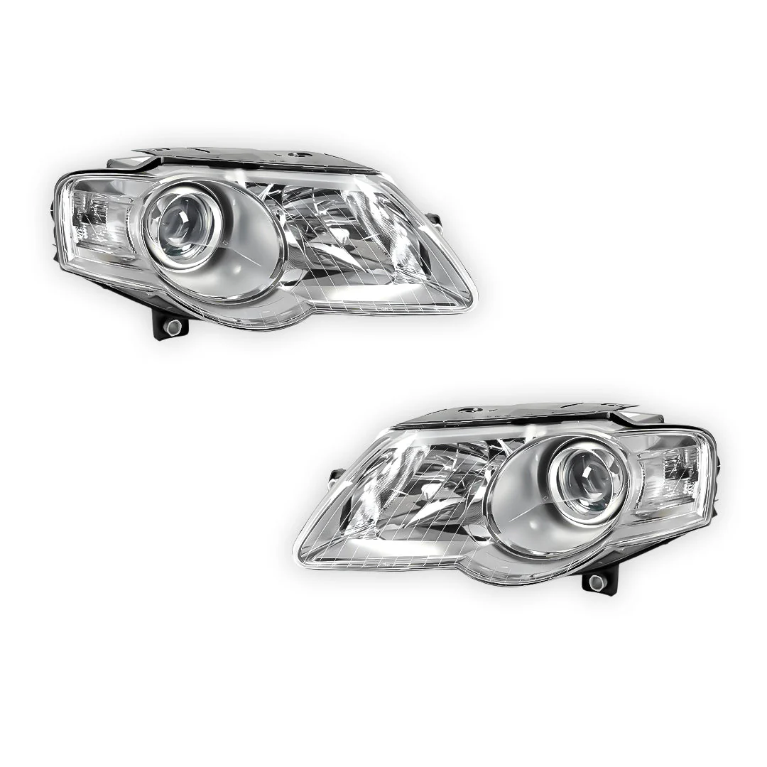 Volkswagen Passat B6 3C (2005 - 2010) Non Zenon Headlights LH + RH - Image 2