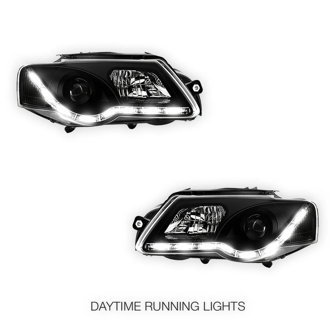 Volkswagen Passat B6 3C (2006 - 2010) DRL LED Dual Beam Projector Headlights LH + RH - Image 2