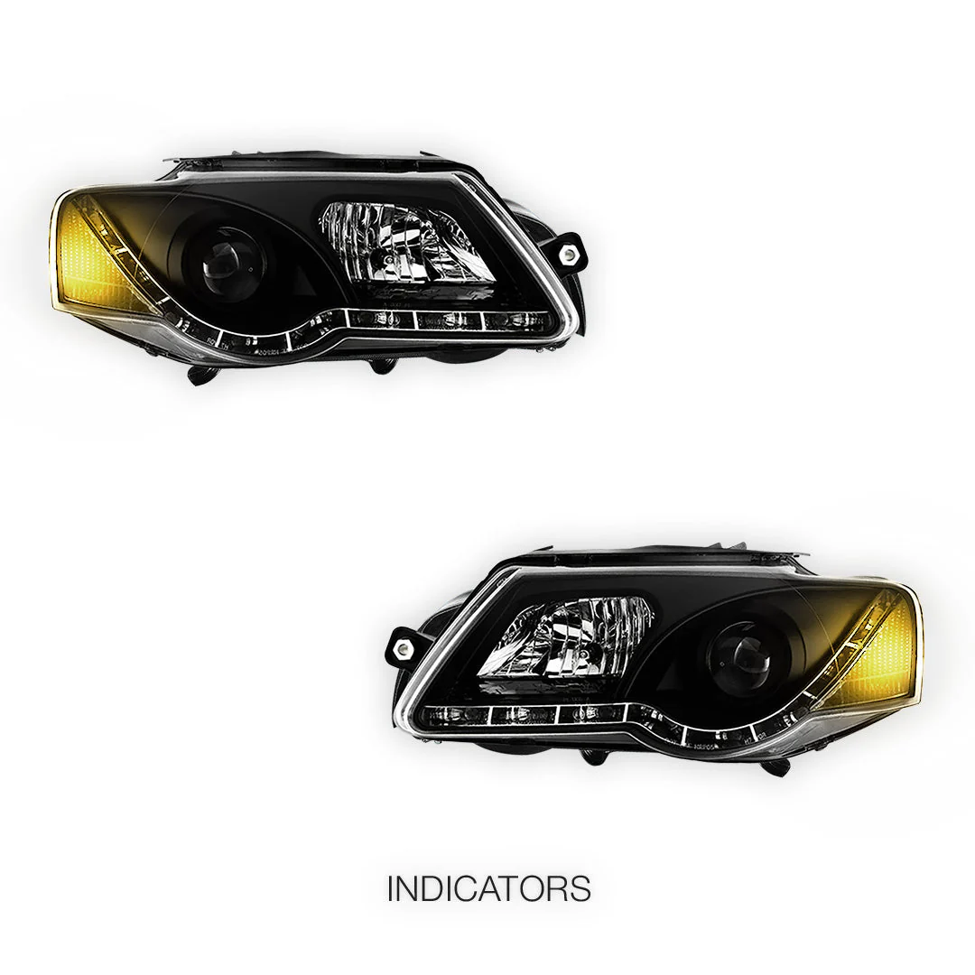 Volkswagen Passat B6 3C (2006 - 2010) DRL LED Dual Beam Projector Headlights LH + RH - Image 3