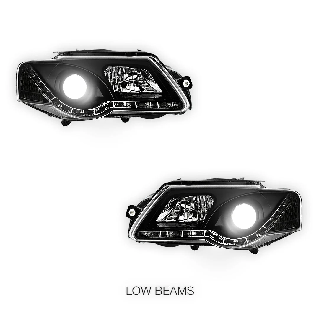 Volkswagen Passat B6 3C (2006 - 2010) DRL LED Dual Beam Projector Headlights LH + RH - Image 4