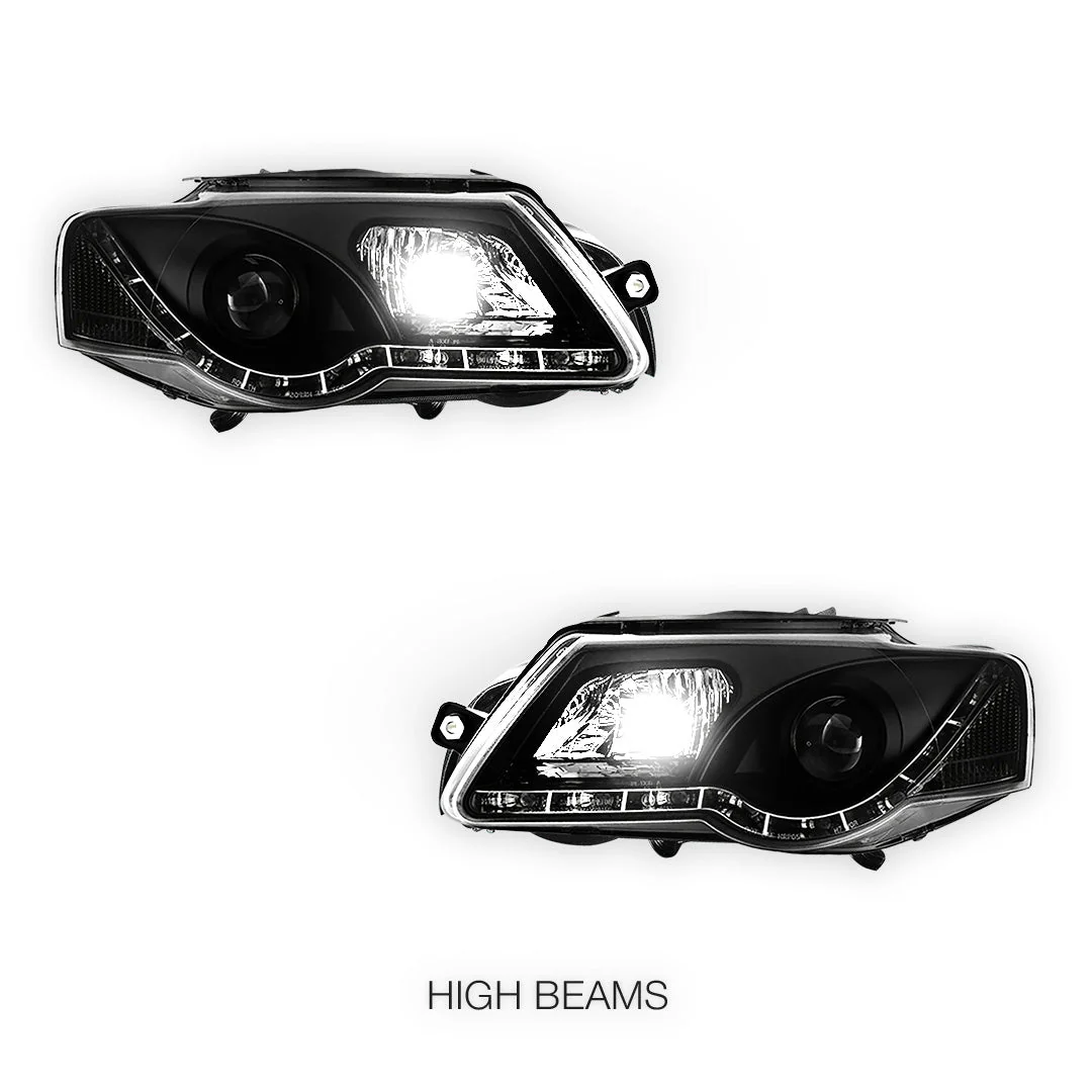 Volkswagen Passat B6 3C (2006 - 2010) DRL LED Dual Beam Projector Headlights LH + RH - Image 5