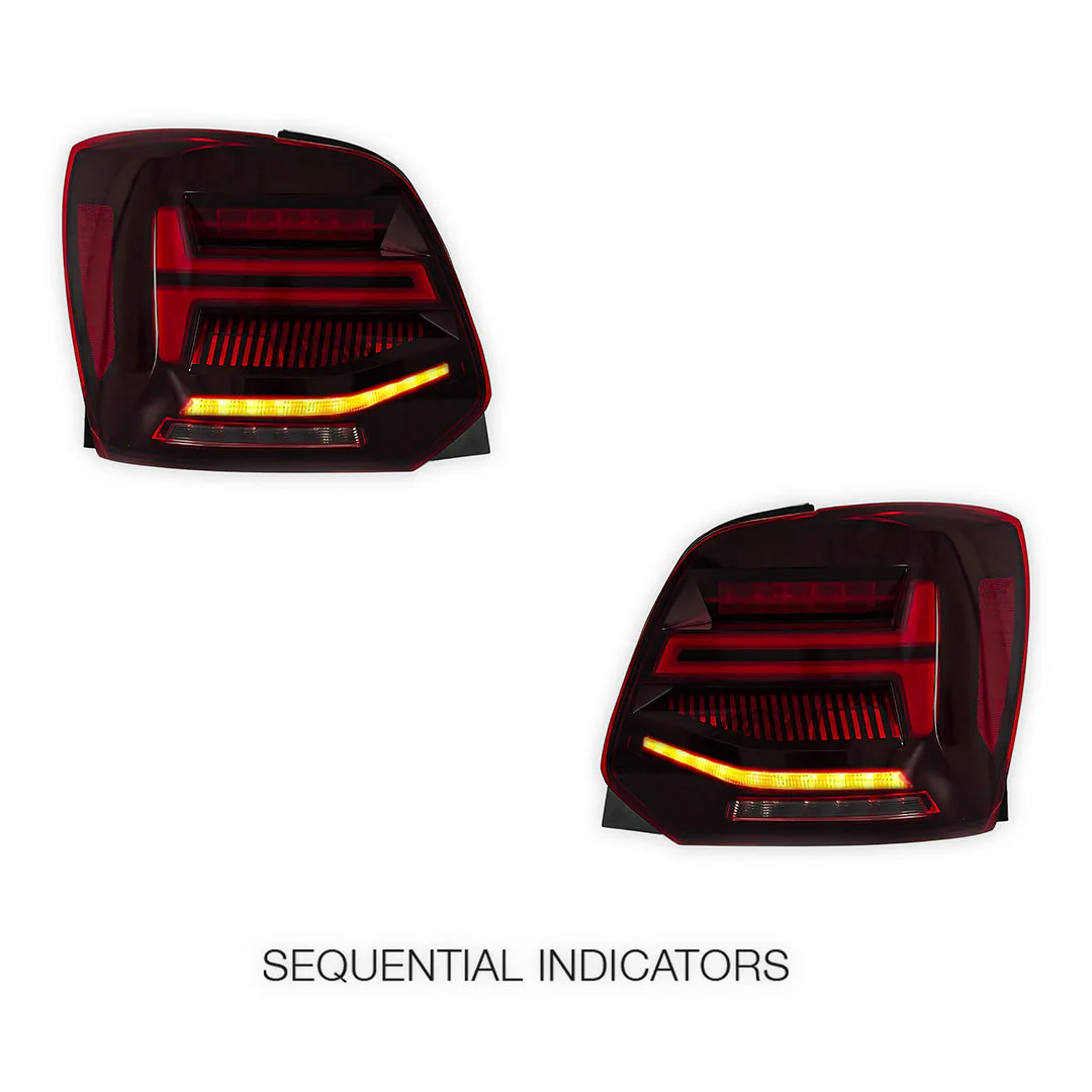 Volkswagen Polo 6R (2009 - 2017) Sequential Red LED Tail Lights LH + RH - Image 4