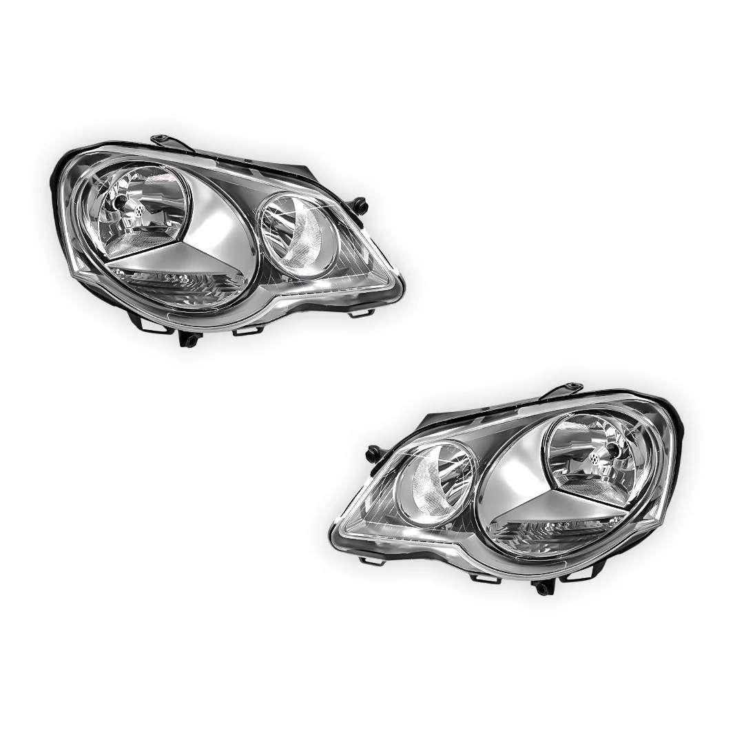 Volkswagen Polo 9N / 6R (2005 - 2010) Headlights LH + RH - Image 2