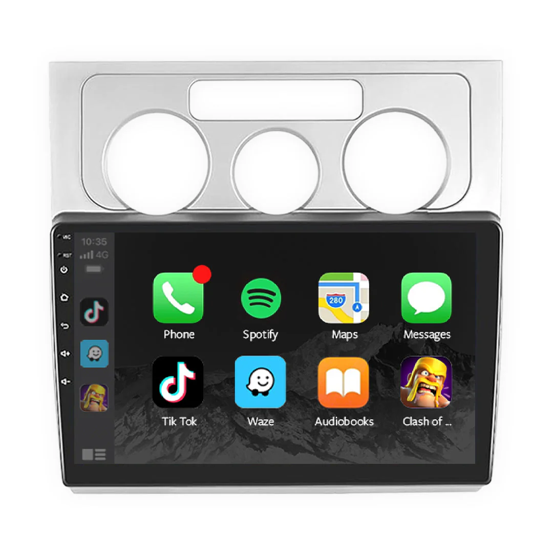 Volkswagen Touran 1T (2003 - 2014) 9" 13.3" Wireless Android 15 Head Unit for Apple CarPlay / Android Auto Silver Trim - Image 3