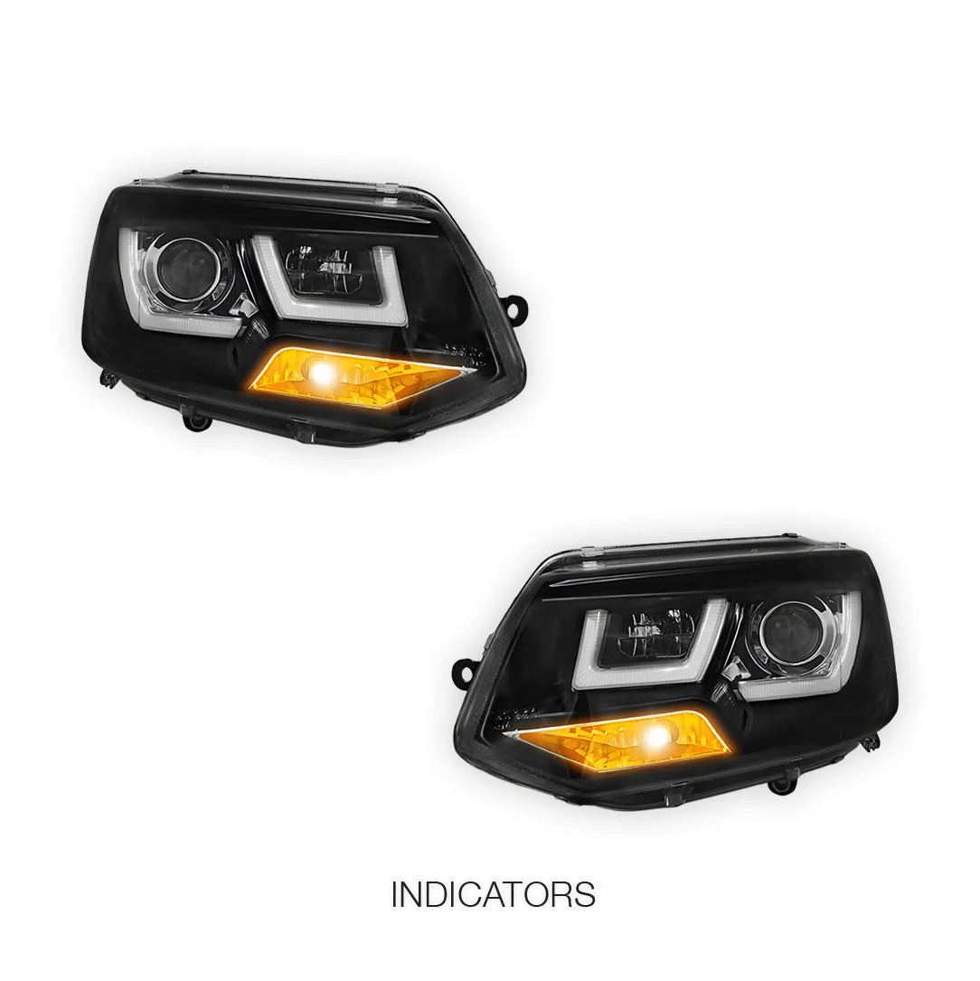 Volkswagen Transporter T5 (2011 - 2015) 3D LED Stripe DRL Projector Headlights LH + RH - Image 3
