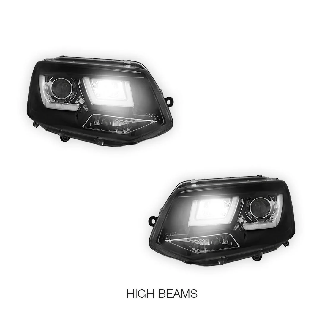 Volkswagen Transporter T5 (2011 - 2015) 3D LED Stripe DRL Projector Headlights LH + RH - Image 5