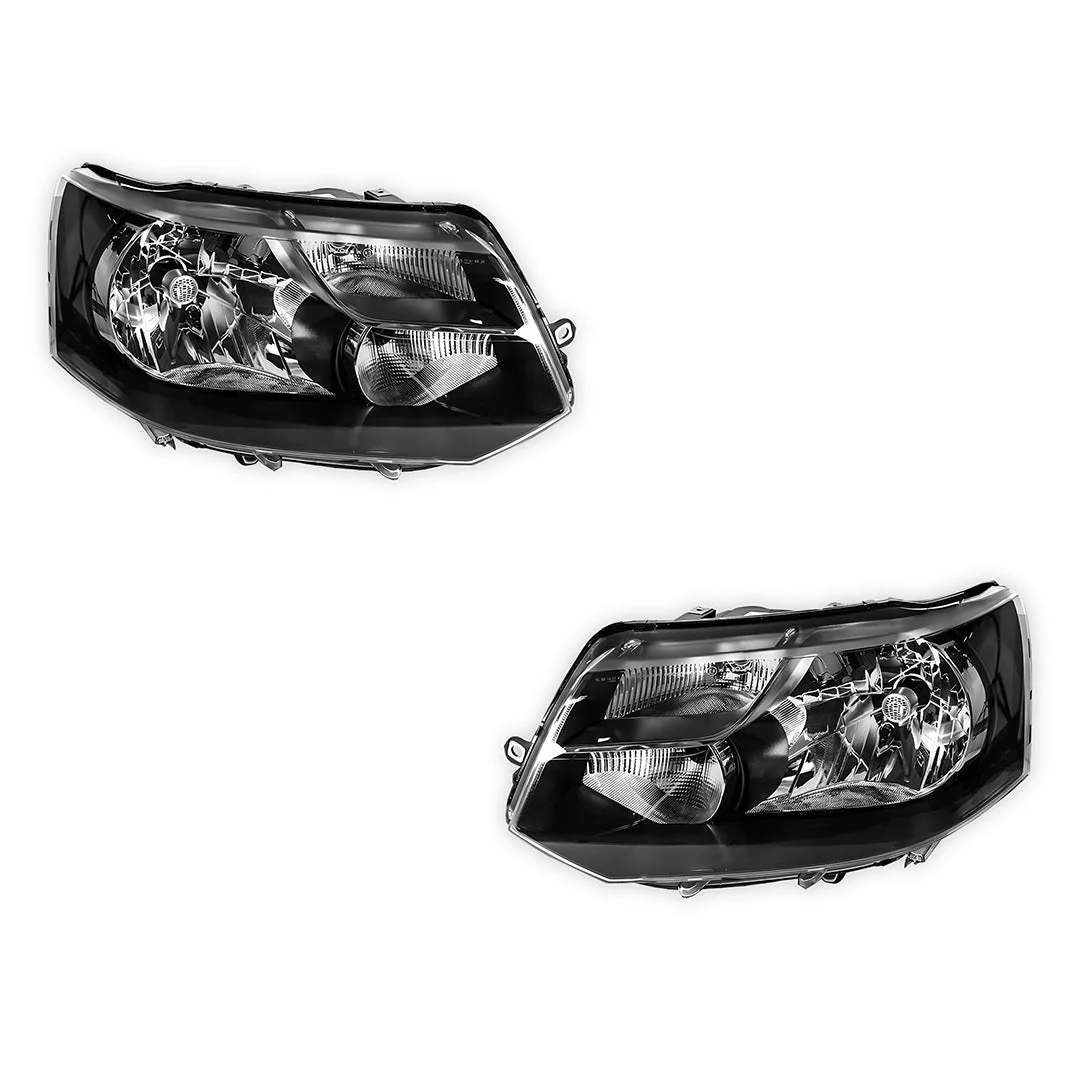 Volkswagen Transporter T5 Series 2 (2009 - 2015) H4 OEM Style Headlights LH + RH - Image 2