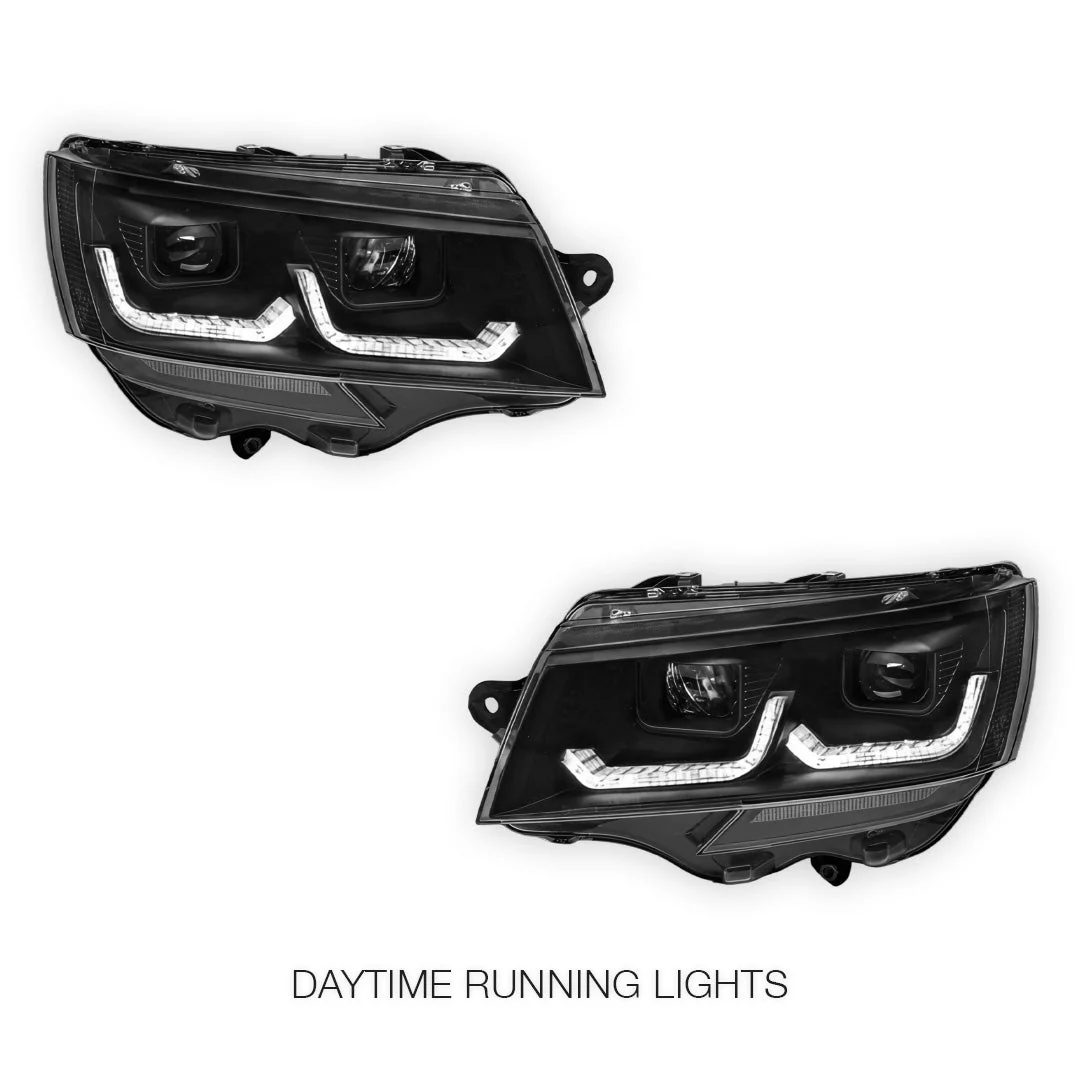Volkswagen Transporter T6.1 (2020 - 2024) DRL LED Projector Headlights with Sequential Indicators LH + RH - Image 2