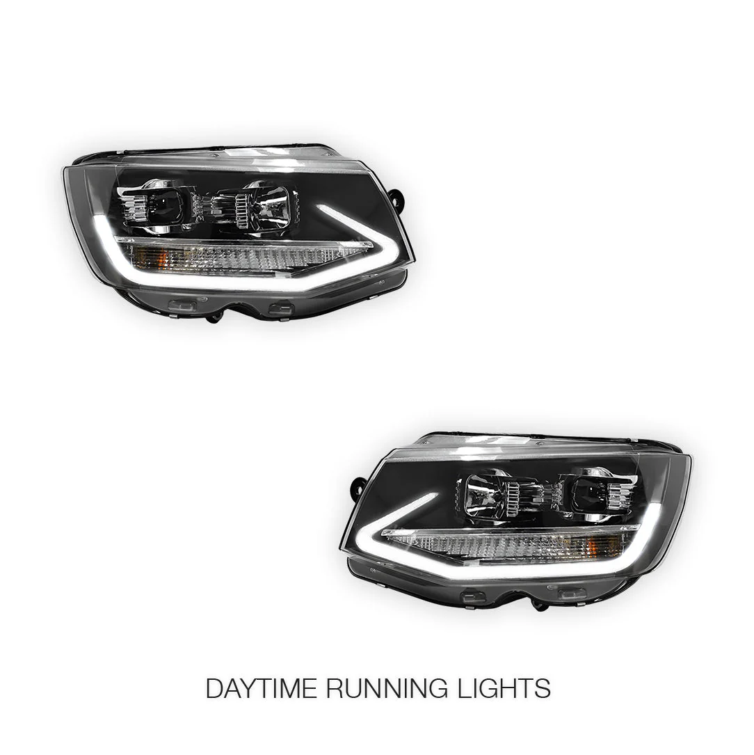 Volkswagen Transporter T6 (2016 - 2020) DRL LED Real Day-Time Projector Headlights LH + RH - Image 2