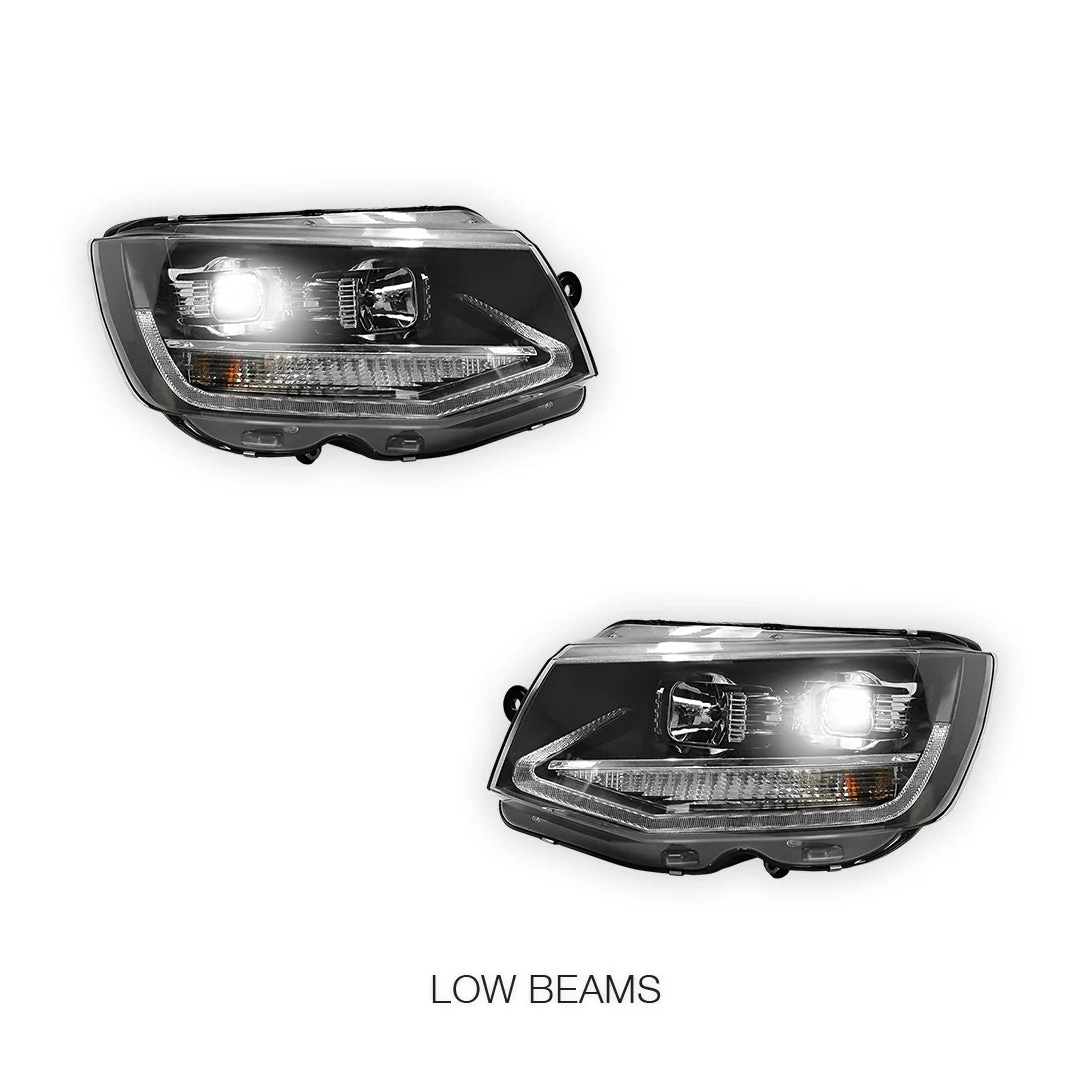 Volkswagen Transporter T6 (2016 - 2020) DRL LED Real Day-Time Projector Headlights LH + RH - Image 4
