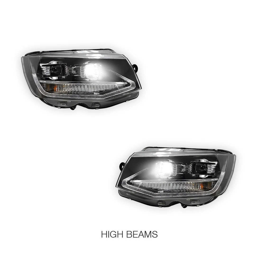 Volkswagen Transporter T6 (2016 - 2020) DRL LED Real Day-Time Projector Headlights LH + RH - Image 5