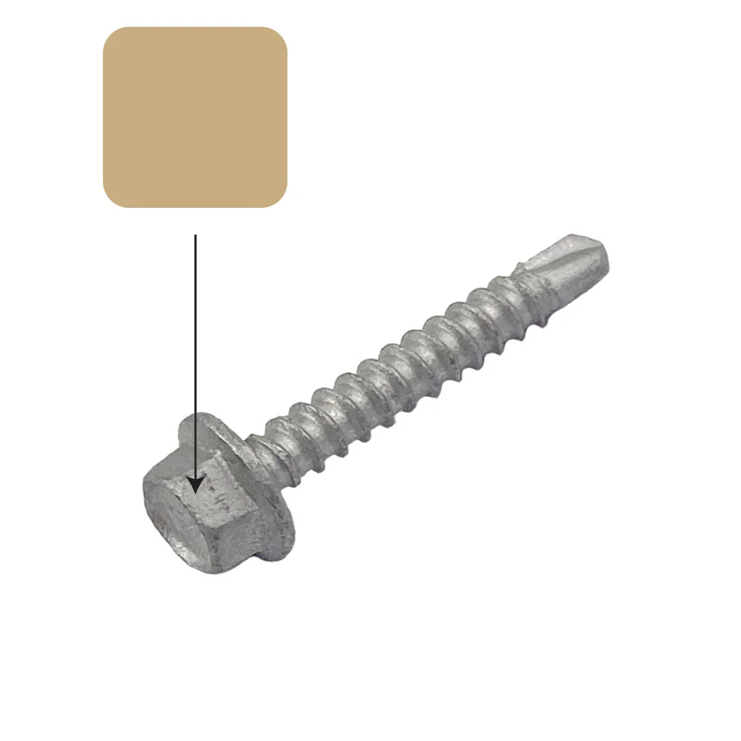 Wheat/Harvest Colorbond 10g-16 x 16mm Hex Head Self Drilling Screw Tek Galvanised - Image 2