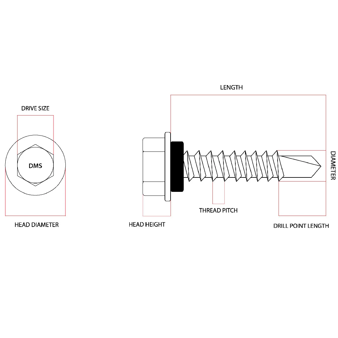 Wheat/Harvest Colorbond 10g-16 x 16mm Hex Head Self Drilling Screw Tek with NEO Seal Galvanised - Image 3