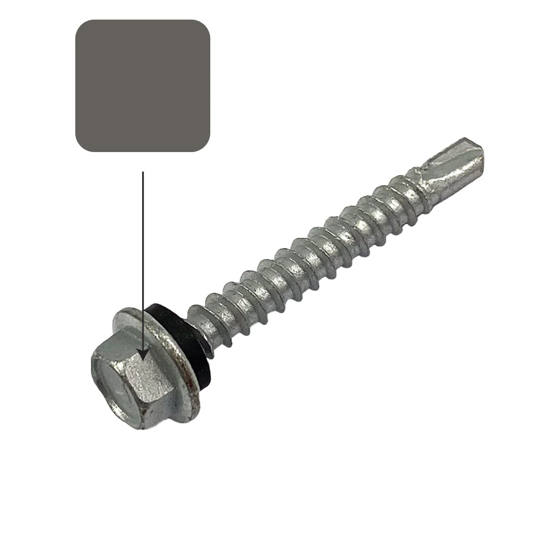 Woodland Grey Colorbond 10g-16 x 16mm Hex Head Self Drilling Screw Tek with NEO Seal Galvanised - Image 2
